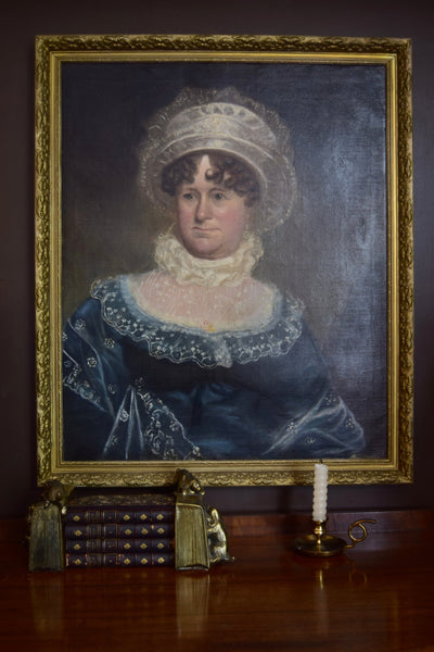 19th - Century Portrait of a Lady in Blue UK - Loft of Echoes