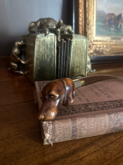 Antique Hand - Carved Dog Head Letter Opener, Early 20th Century - Loft of Echoes