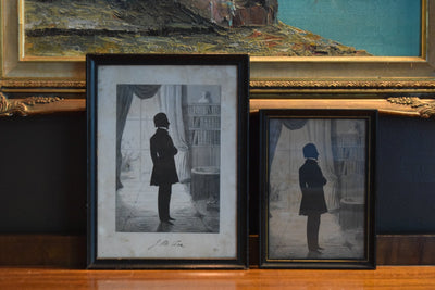 Auguste Edouart Silhouette of J. M. Fox, Philadelphia, 1842 (with later family copy) - Loft of Echoes