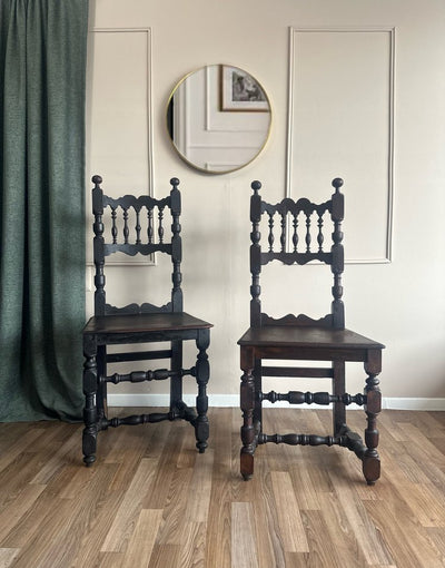 Baroque Late 17TH Century Chairs Northern Italy Pair - Loft of Echoes