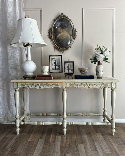 Italian Florentine Painted Console (Louis XVI Revival), C. 1930s–1940s - Loft of Echoes