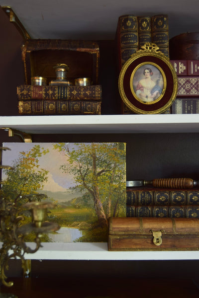 Landscape with Stream, early 1900s. Oil on wood panel by Clara Inness - Loft of Echoes