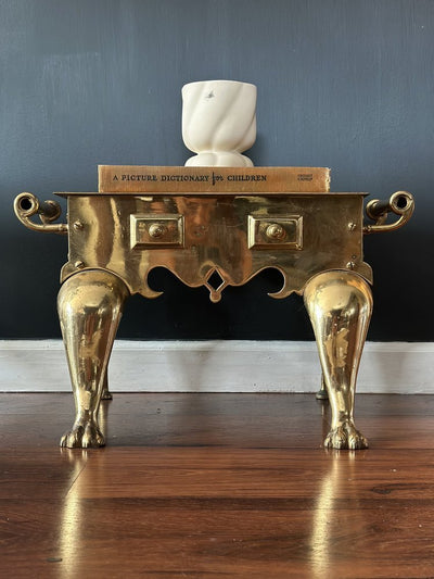 Victorian Brass Hearth Footman / Trivet, C. 1850–1880 (George II Style) - Loft of Echoes