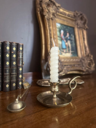 Vintage Brass Chamberstick Candle Holder - Loft of Echoes